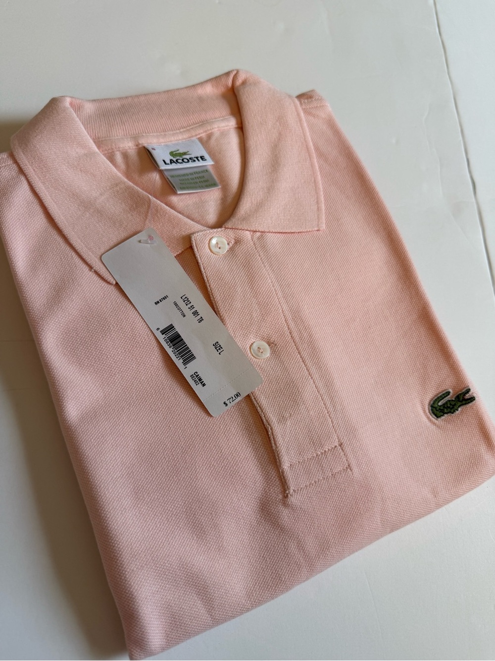 Lacoste Men’s Polo Shirt - Light Pink Caiman